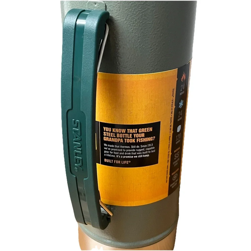 Stanley‎ Classic Vacuum Green 1.1 QT Thermos Wide Mouth Bottle Stainless Steel - Picture 4 of 5